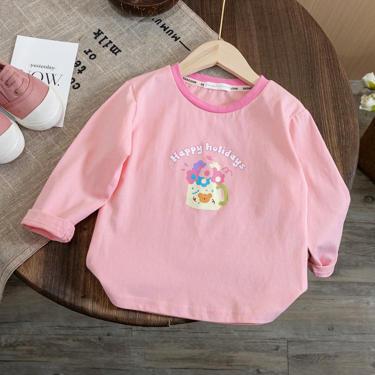 Baby Girls' Long-sleeved Cartoon Printed Top