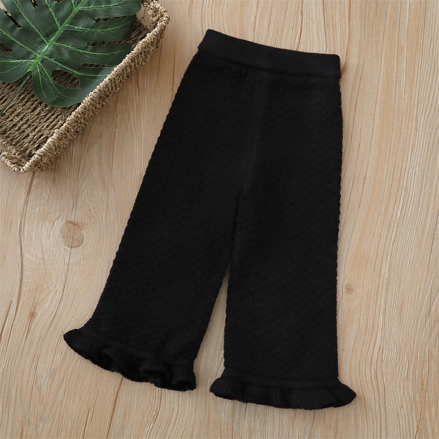 Knitted Wide Leg Pants Wool Pants Casual Trousers