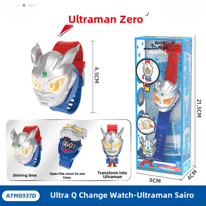 Genuine Smart Ultraman Watch Q Mecha Deformation Children Boys Girls Ultraman Hero Watch Toy