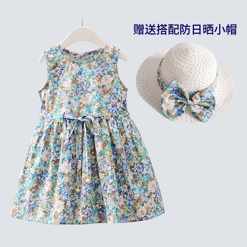 Girls Dress Pure Cotton Baby Girl Vest Dress Princess Dress Children