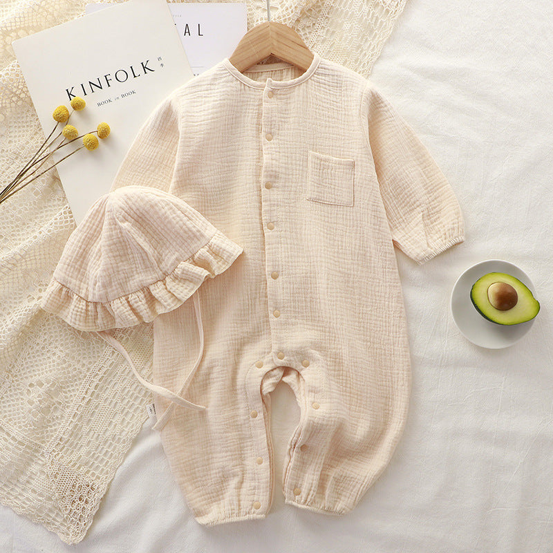 baby jumpsuit with cap