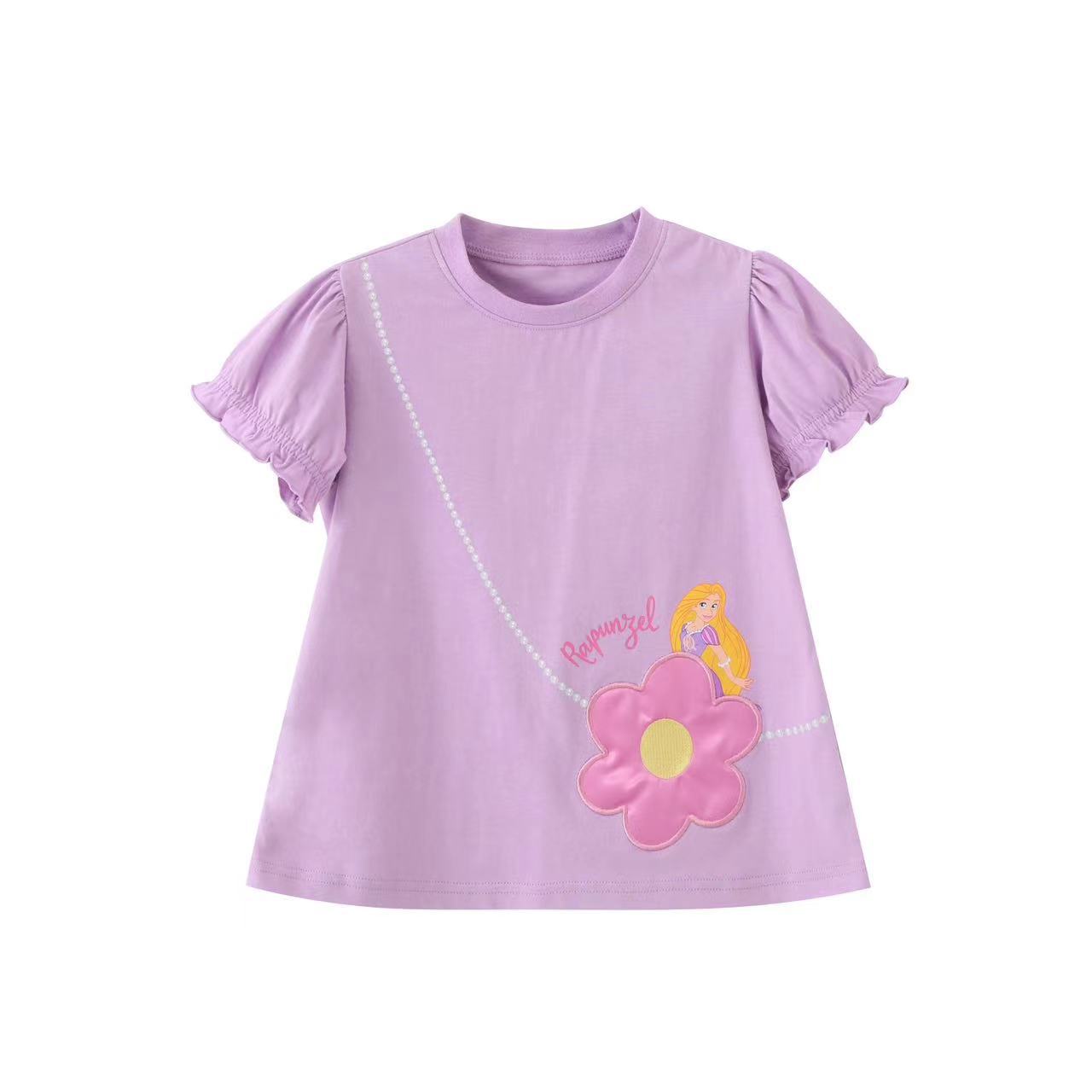 Girls' Princess T-shirt Embroidered Half-sleeve