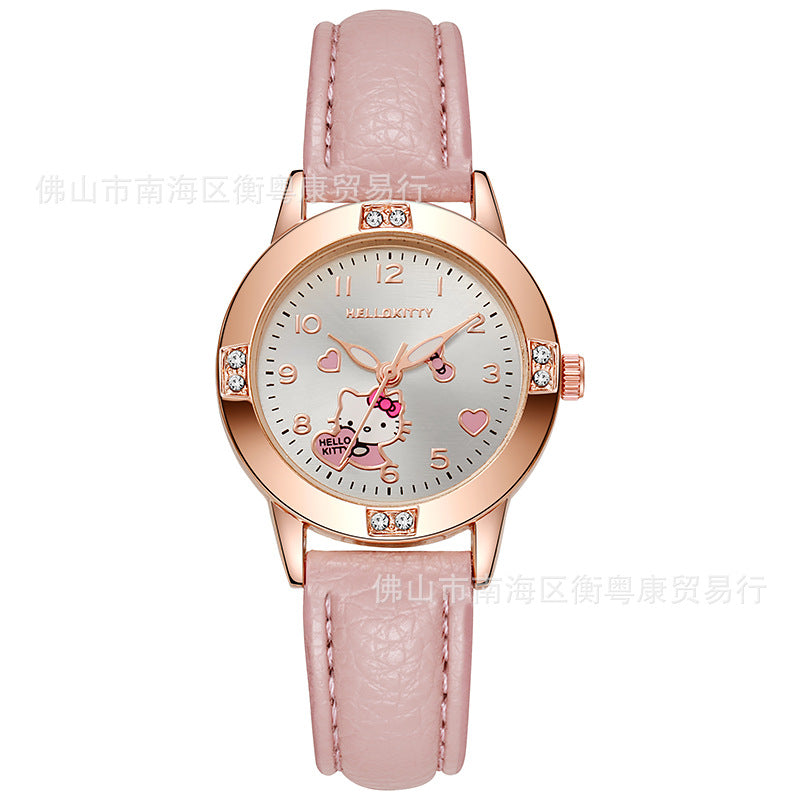 Rose Gold Diamond Belt Children's Watch Student Girls