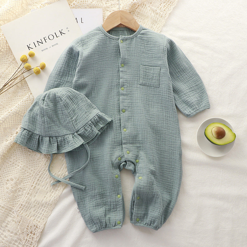 baby jumpsuit with cap