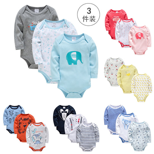 Baby Jumpsuit Three-piece Suit Spring And Autumn New Product Cartoon Long-sleeved