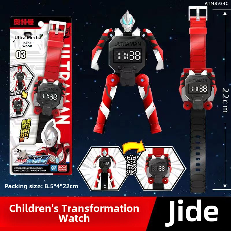 Genuine Smart Ultraman Watch Q Mecha Deformation Children Boys Girls Ultraman Hero Watch Toy