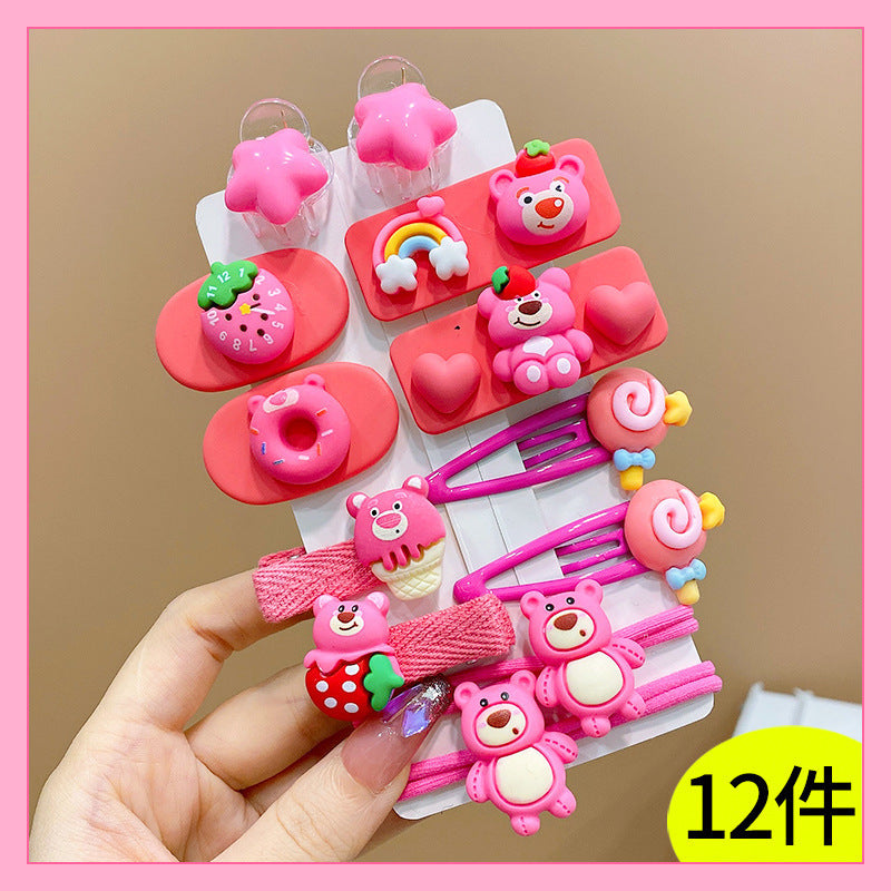 Hairpin Cute Baby Broken Hair BB Clip Strawberry Bear Hairpin Little