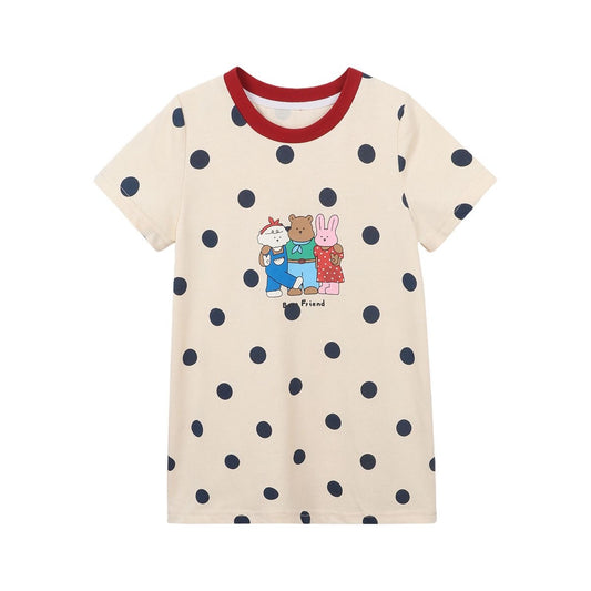 Girl's Vest Cartoon Cotton T-shirt Printed Dress Trendy