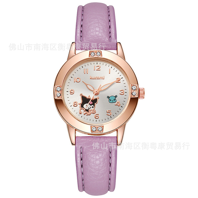 Rose Gold Diamond Belt Children's Watch Student Girls