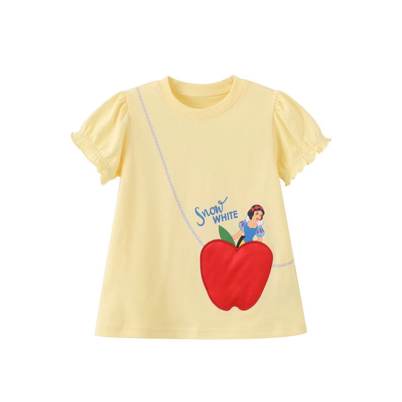 Girls' Princess T-shirt Embroidered Half-sleeve