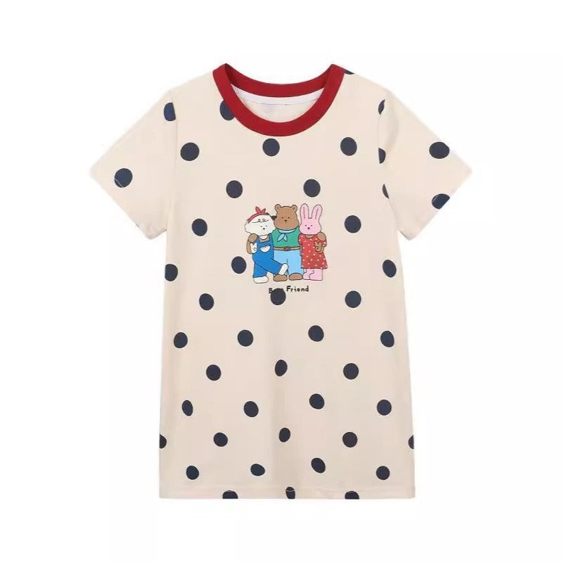 Girl's Vest Cartoon Cotton T-shirt Printed Dress Trendy