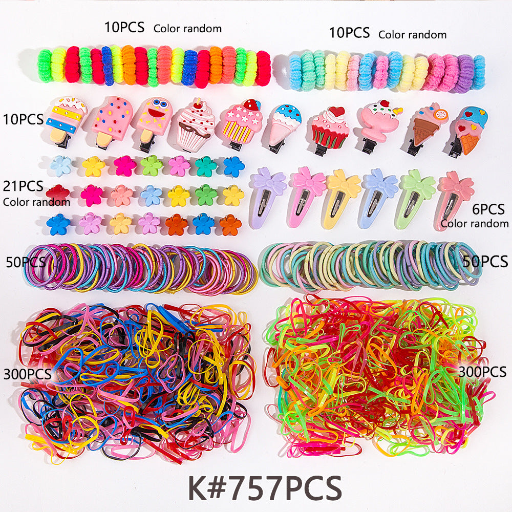 Children's Headwear Hairpin Hairpin Combination Set Gift Box Baby's Hairband Girls' Side Clip Hair Accessories Girls' Princess Hair Rope