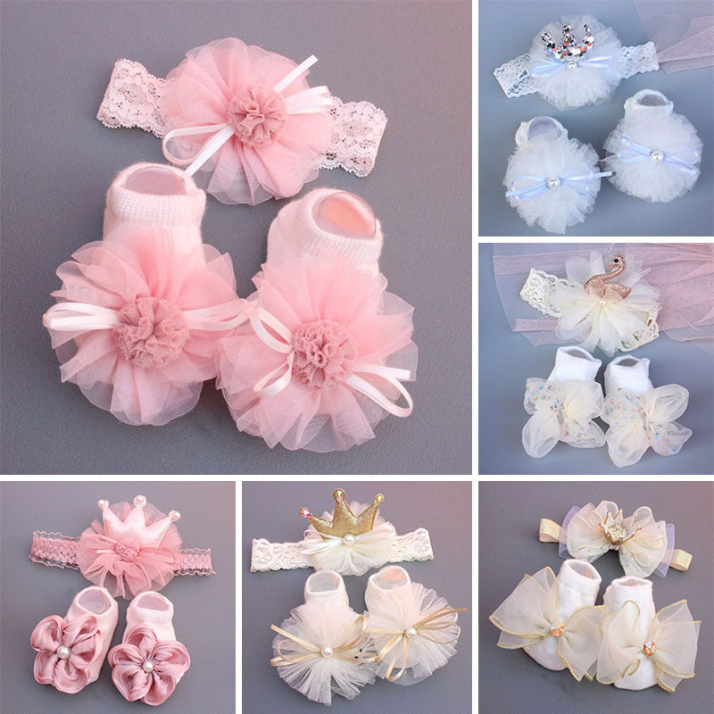 Baby Headband Socks Set Hair Accessories