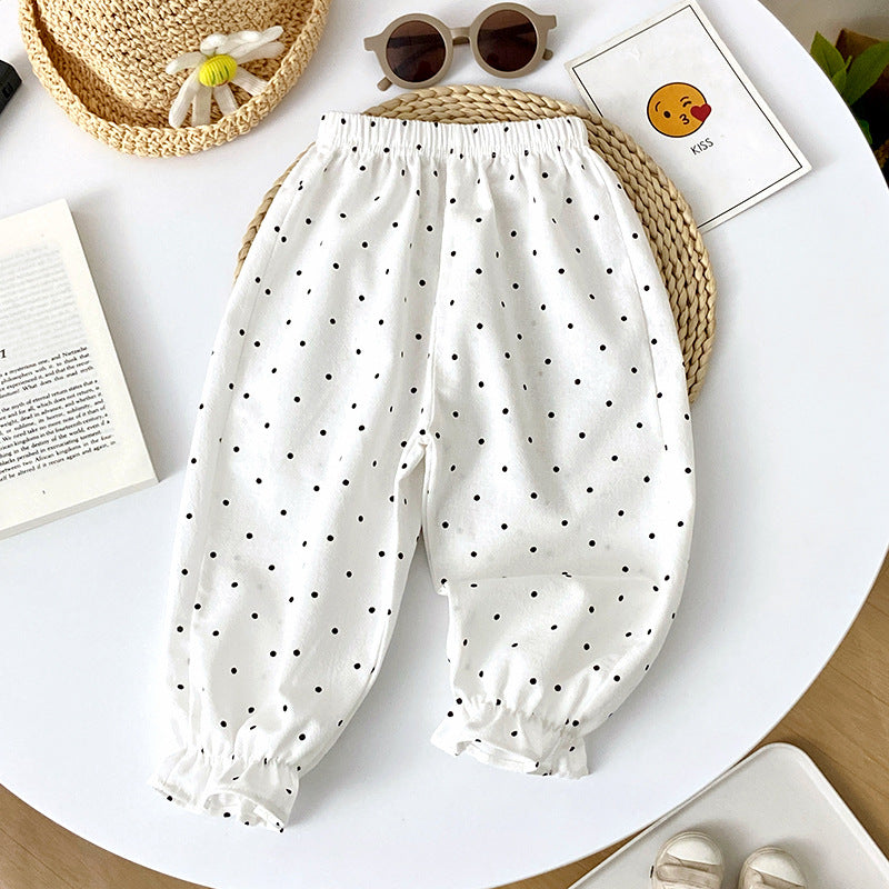 Cotton Baby Girl Anti-mosquito Pants Dot Bloomers Cool And Comfortable