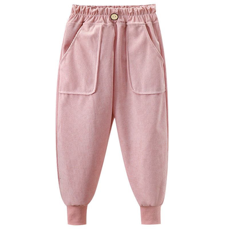 Casual Pants Outer Wear Sports Pants Children's Western Style Corduroy Pants