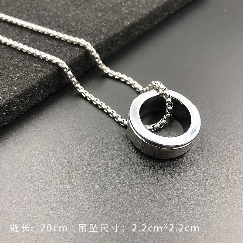 Steel Hip-hop Necklace Children's Fashion Hip-hop Catwalk Necklace Chain Stainless Steel Accessories