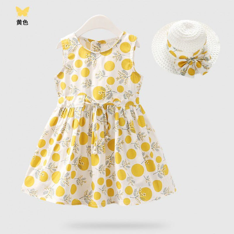 Girls Dress Pure Cotton Baby Girl Vest Dress Princess Dress Children