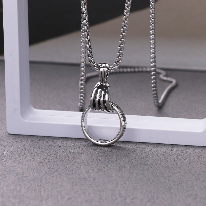 Steel Hip-hop Necklace Children's Fashion Hip-hop Catwalk Necklace Chain Stainless Steel Accessories