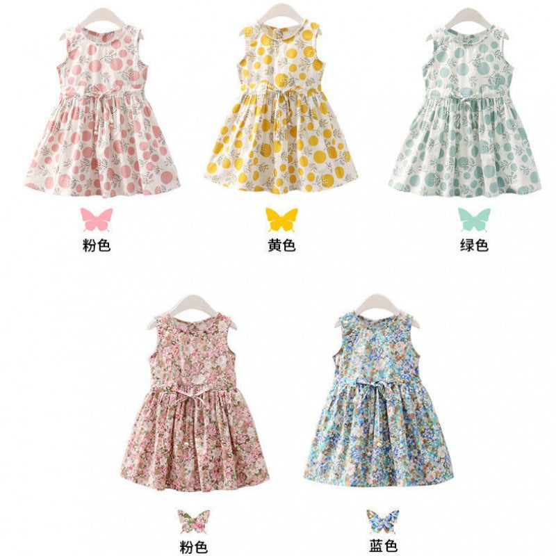 Girls Dress Pure Cotton Baby Girl Vest Dress Princess Dress Children