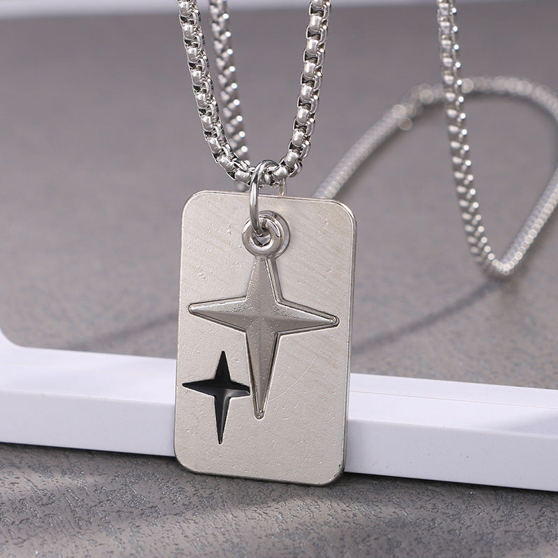 Steel Hip-hop Necklace Children's Fashion Hip-hop Catwalk Necklace Chain Stainless Steel Accessories