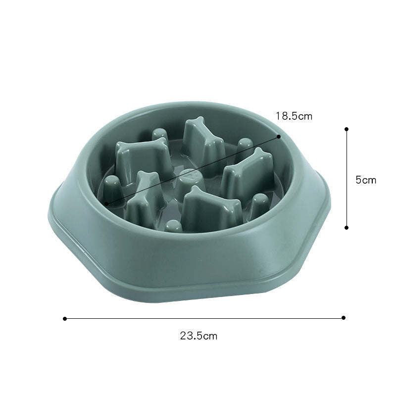 Pet Dog Feeder Pet Bowl Anti-choking Dog Bowl Dog Basin Bone Type Anti-overturning Slow Food Bowl Spot Wholesale