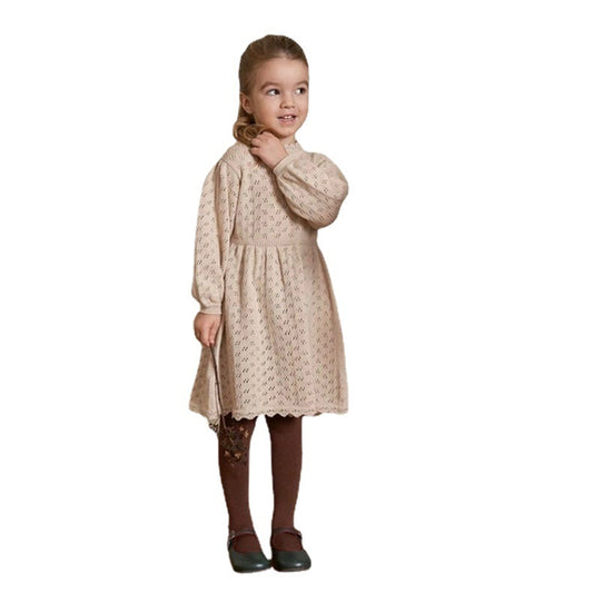 European Girls Cotton Dress Children Winter Baby Long Sleeve Dress