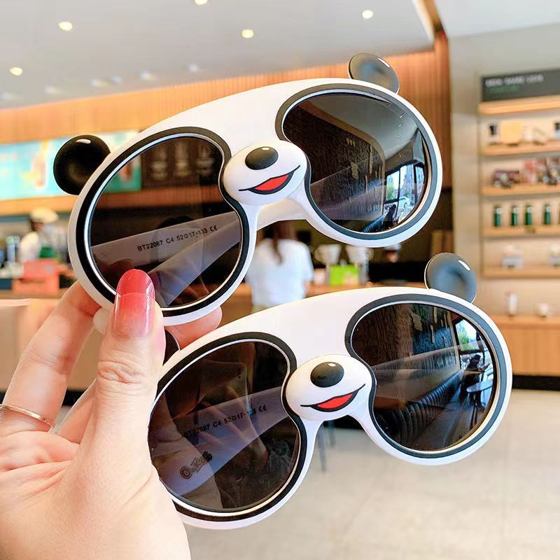 New Silicone Children's Panda Sunglasses Outdoor Sports UV-proof Cute Baby Tiger Polarized Sunglasses