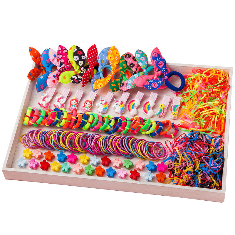 Children's Headwear Hairpin Hairpin Combination Set Gift Box Baby's Hairband Girls' Side Clip Hair Accessories Girls' Princess Hair Rope