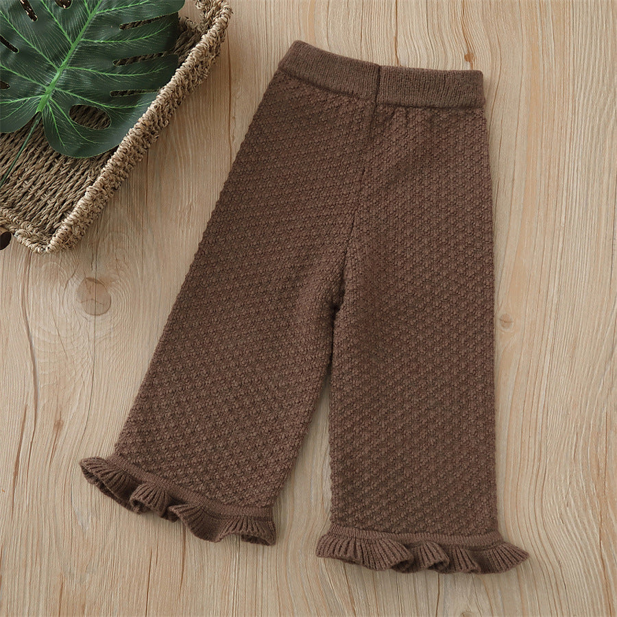 Knitted Wide Leg Pants Wool Pants Casual Trousers