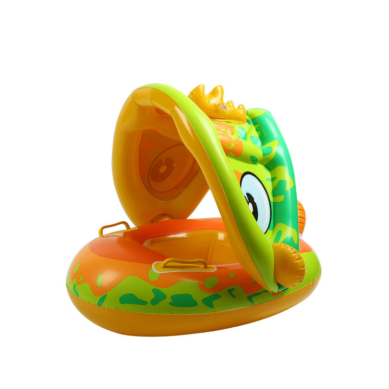 Baby Sunshade Swimming Ring With Steering Wheel Baby Seat Boat Horn Boat Home Children Swimming Ring Swimming Pool Toy