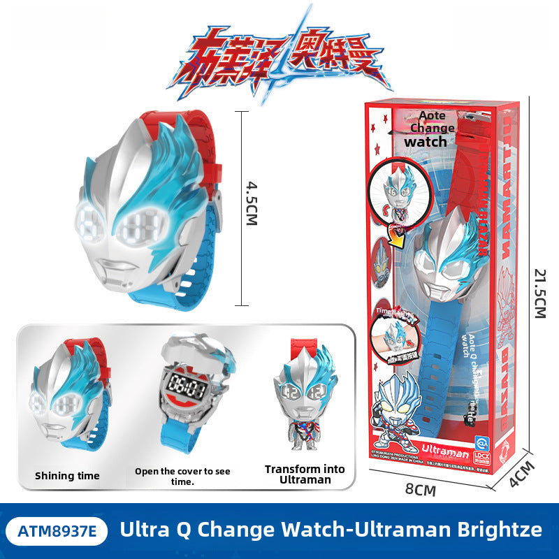 Genuine Smart Ultraman Watch Q Mecha Deformation Children Boys Girls Ultraman Hero Watch Toy