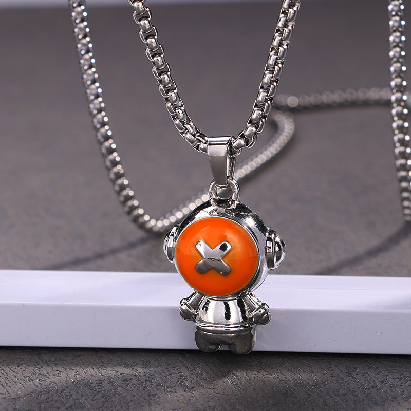 Steel Hip-hop Necklace Children's Fashion Hip-hop Catwalk Necklace Chain Stainless Steel Accessories