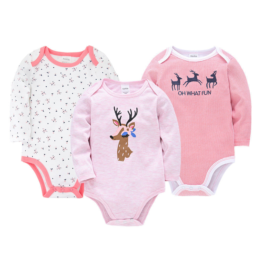 Baby Jumpsuit Three-piece Suit Spring And Autumn New Product Cartoon Long-sleeved