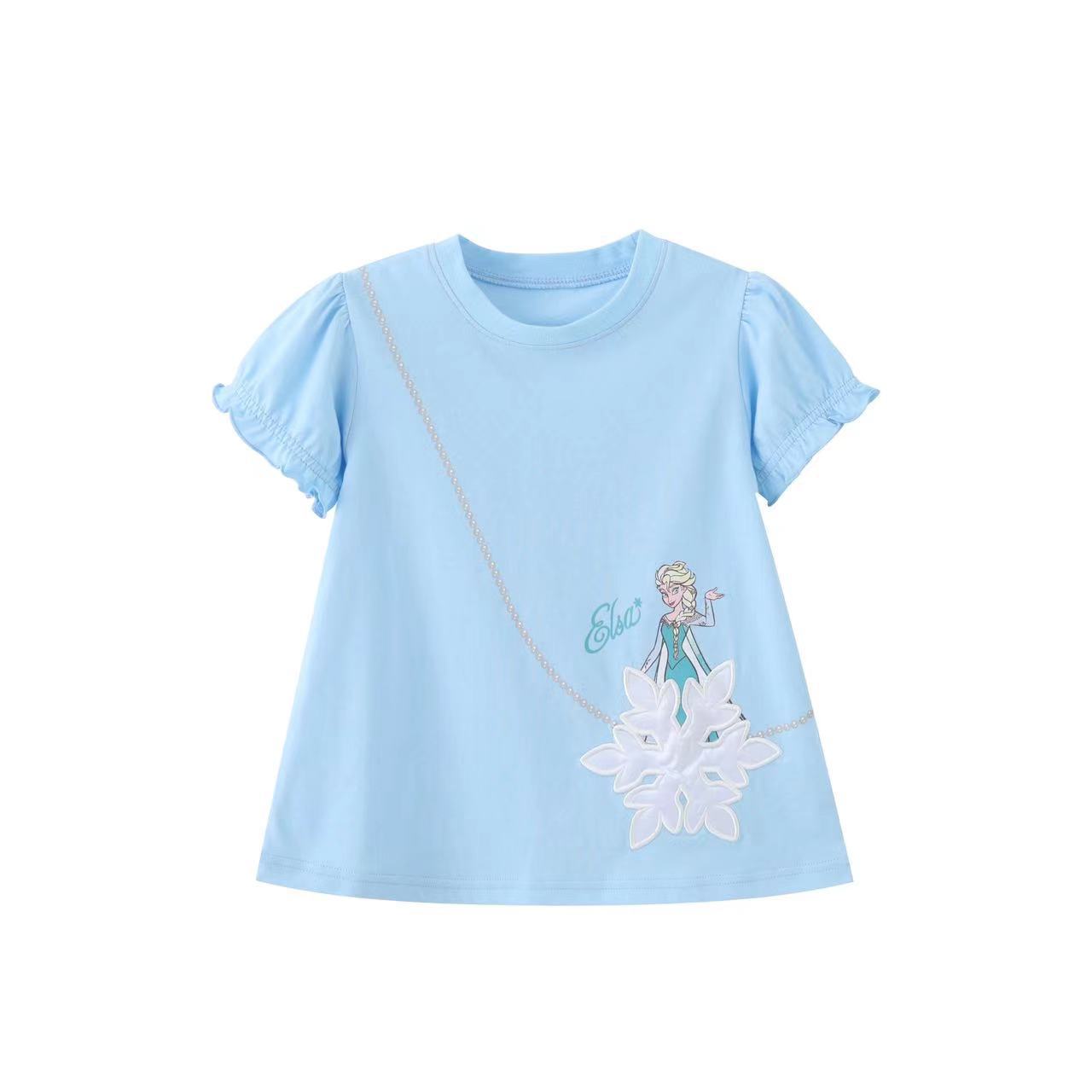 Girls' Princess T-shirt Embroidered Half-sleeve