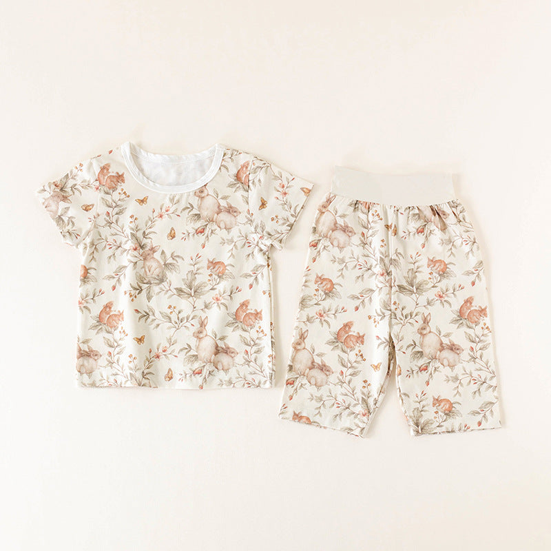 Comfortable Cotton Printed Home Clothes Two-piece Set