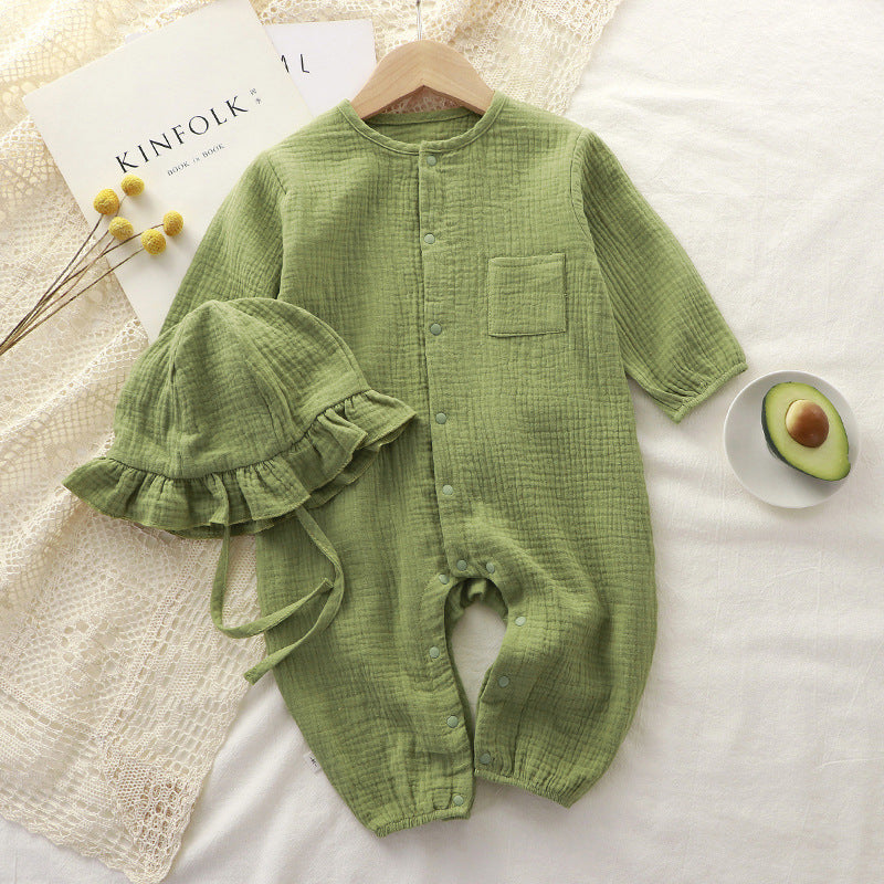 baby jumpsuit with cap