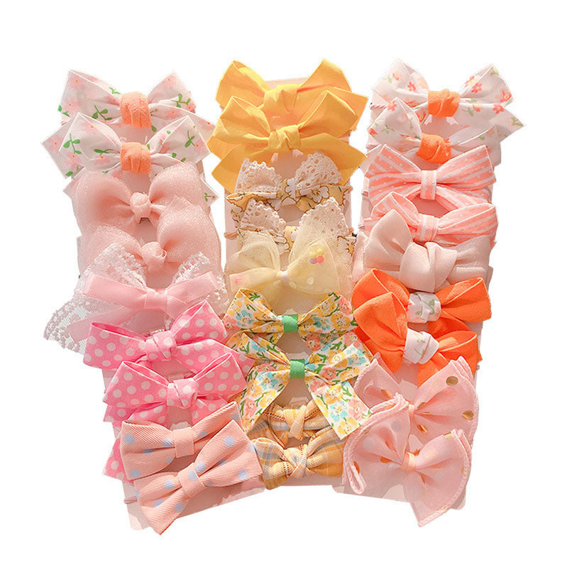 Fabric Flower Bow Does Not Hurt Hair Accessories Cute Hair Rings