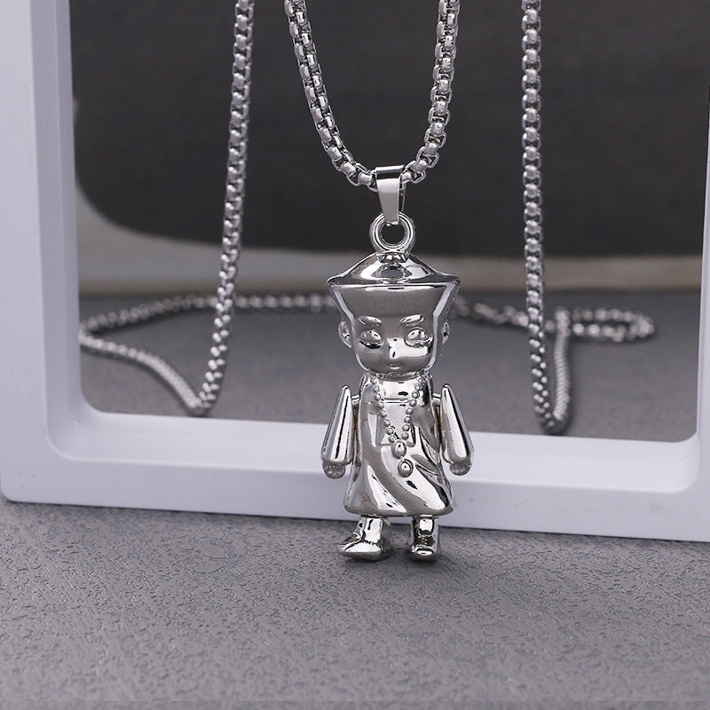 Steel Hip-hop Necklace Children's Fashion Hip-hop Catwalk Necklace Chain Stainless Steel Accessories