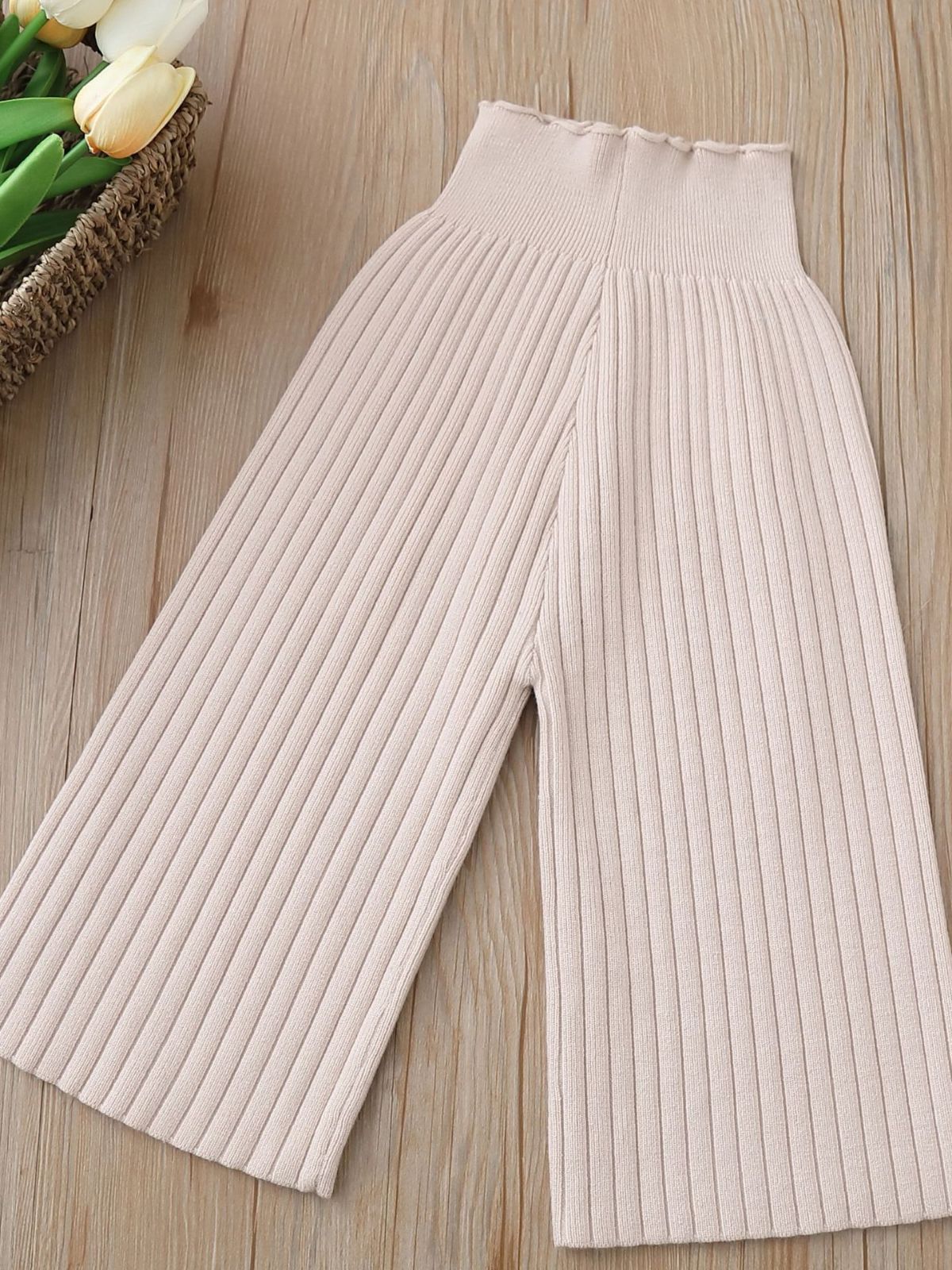 Knitted Wide Leg Pants Wool Pants Casual Trousers