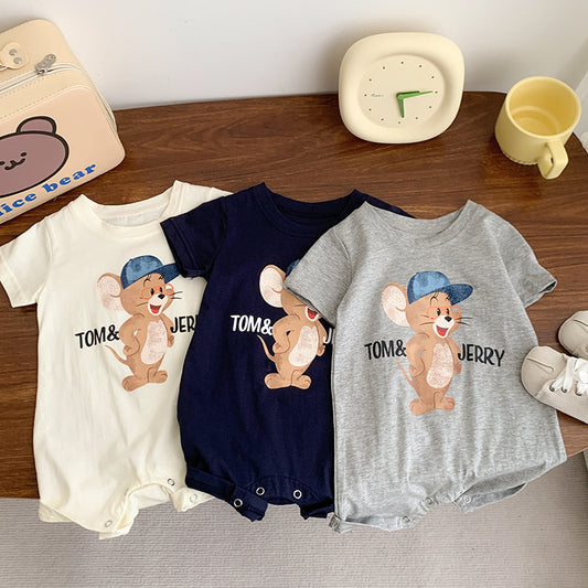 Infant's Jumpsuit Summer Short-sleeved Baby Clothes Super Cute Summer Wear Thin Ha-ha Outfit