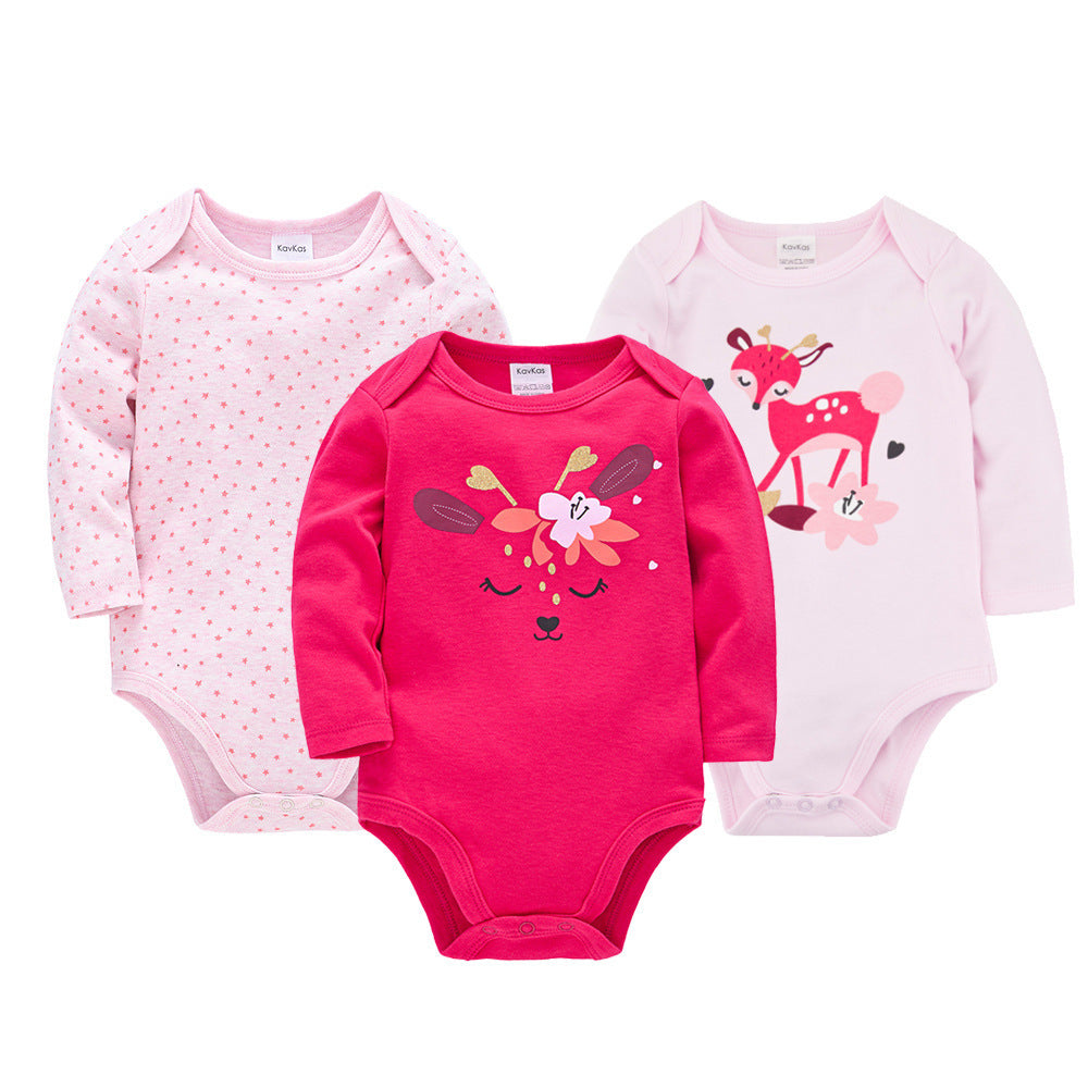 Baby Jumpsuit Three-piece Suit Spring And Autumn New Product Cartoon Long-sleeved