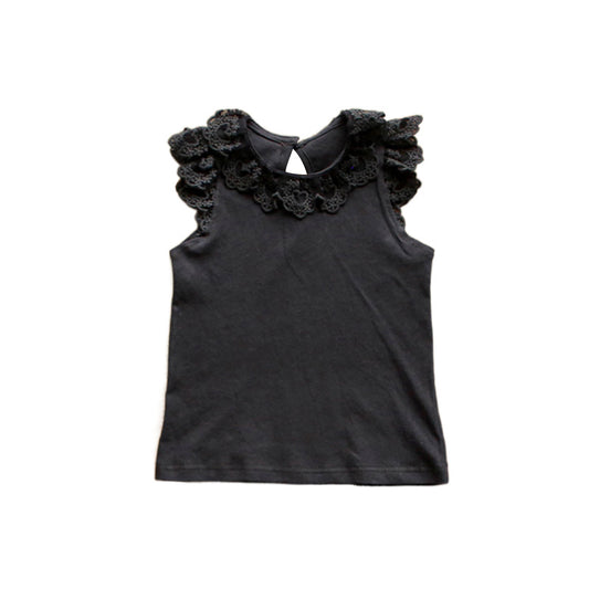 Girl Lace Collar Vest T-shirt Spot