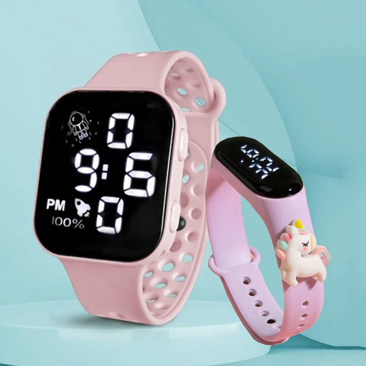 Watch Set Children Watch Digital Display Small Square LED