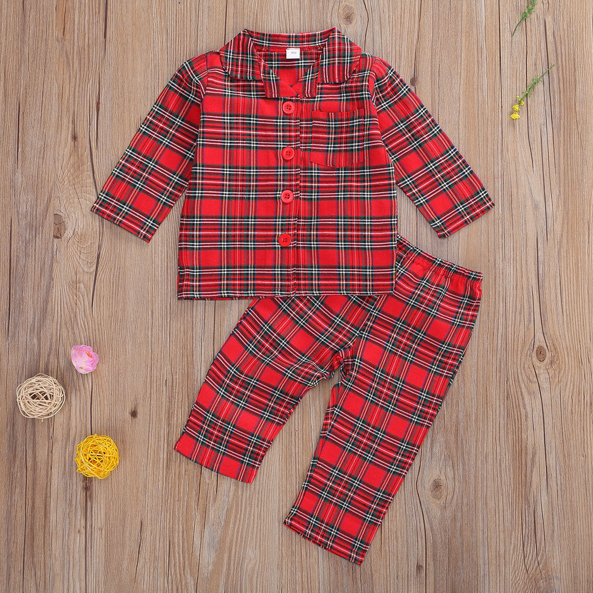 Western Style Red Plaid Boy Shirt Suit