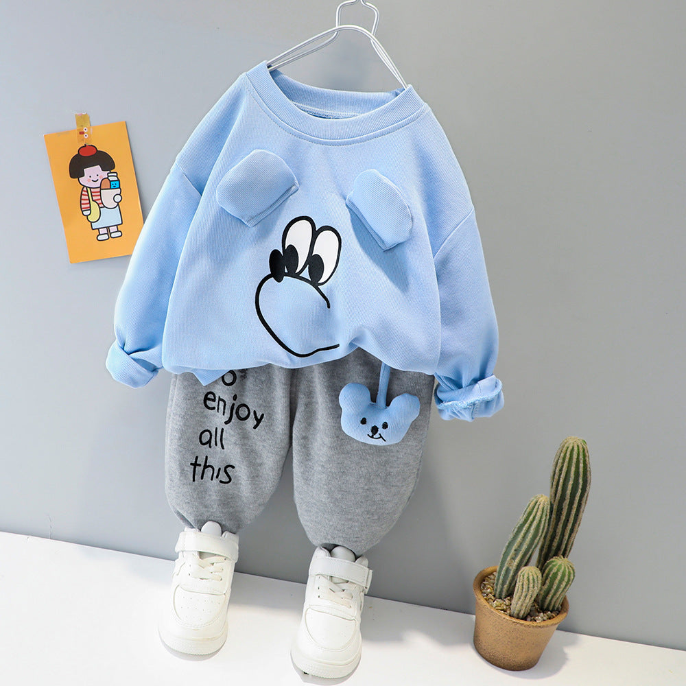 Long Sleeve Pants Suit Children Cartoon Fashion Sports Leisure