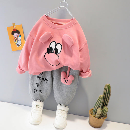 Long Sleeve Pants Suit Children Cartoon Fashion Sports Leisure