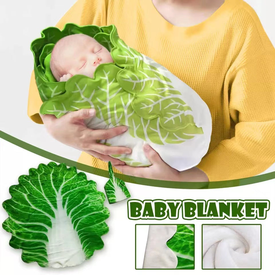 Baby Cabbage Wrapped Blanket Photo