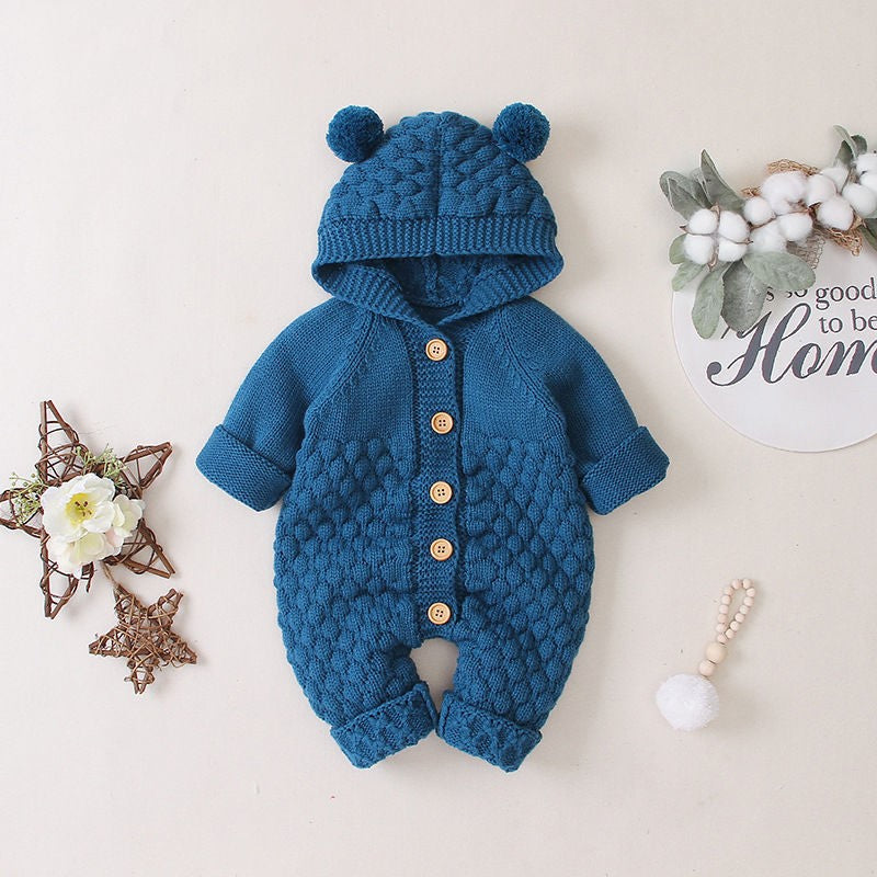 Baby knitted romper