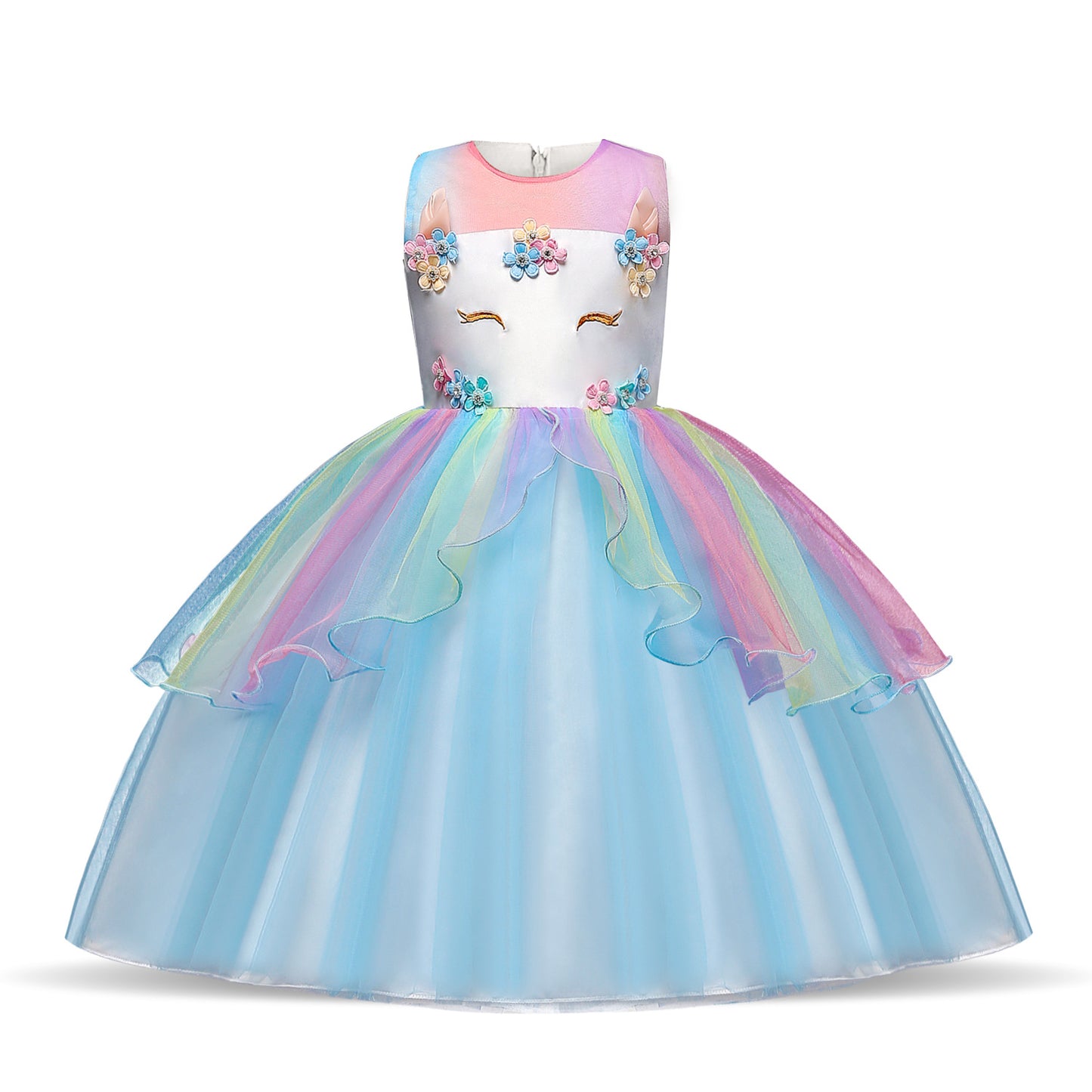 Princess Dress Children Fluffy Yarn Flower Girl Piano Costume