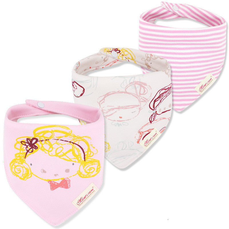 Baby Double Triangle Scarf Children's Bib Saliva Towels 3 Pack